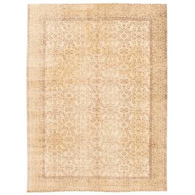 ECARPETGALLERY Hand-knotted Melis Vintage Cream Wool Rug - 7'1 x 9'7