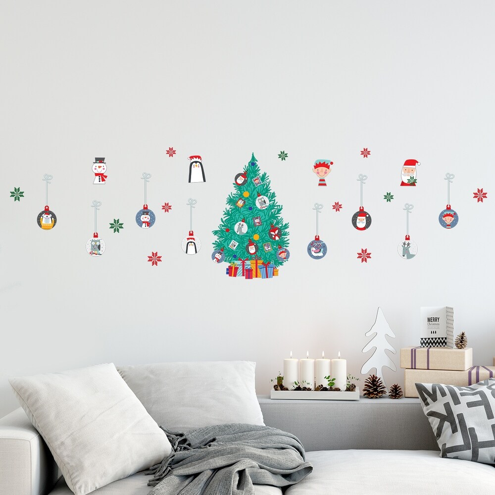 Walpluswalplus Christmas Tree Bubble Light Friends Snowflakes Window Stickers Green Dailymail