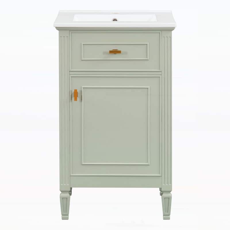 Freestanding Vanity Set with Adjustable Shelf,Tilt-Out Drawer
