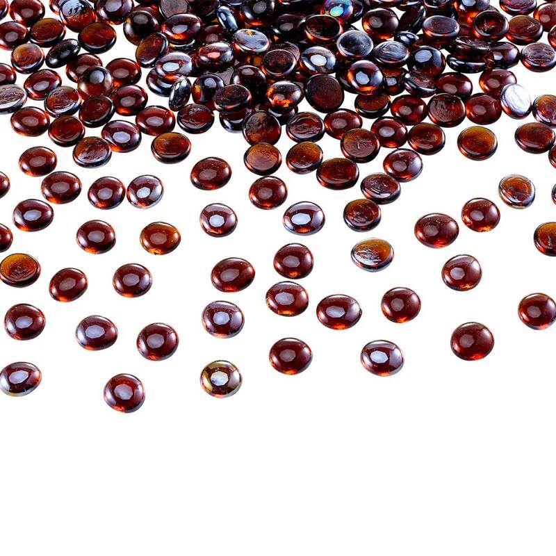 Rich Amber Fireproof Glass Beads 3/4 Inch Heat Resistant for Fire Pits - 3/4 inch