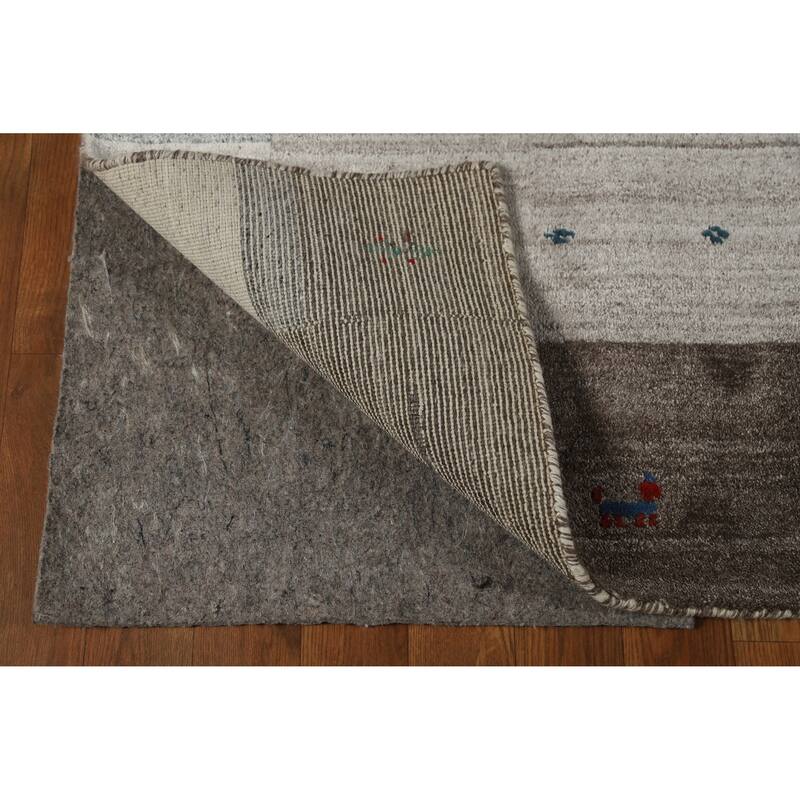 Hand Knotted Oriental 100% Wool Carpet Tribal Tribal Greys & Charcoal Gabbeh Area Rug - 7' 7'' X 5' 5''
