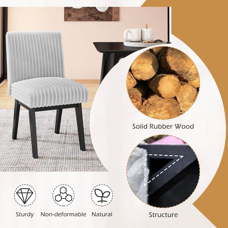 Costway Dining Chairs Set of 2/4 with Padded Seat, Rubber Wood Legs &