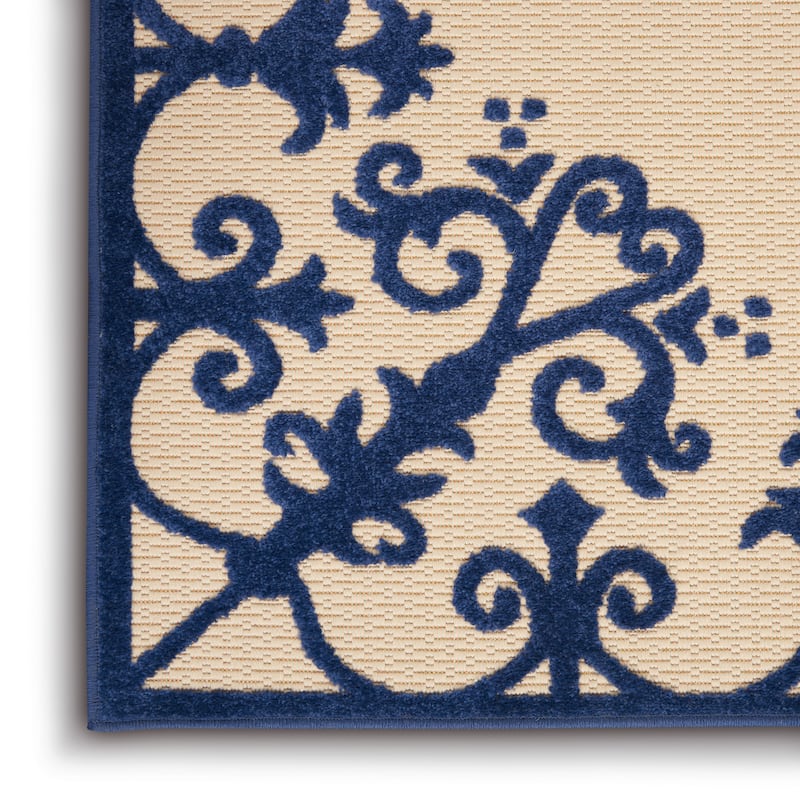 Nourison Aloha Modern Medallion Scroll Indoor / Outdoor Area Rug