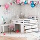 preview thumbnail 1 of 24, Full Size Wooden Loft Bed with Retractable Writing Desk and Drawers,Modern Kids Loft Bed,Space-saving White
