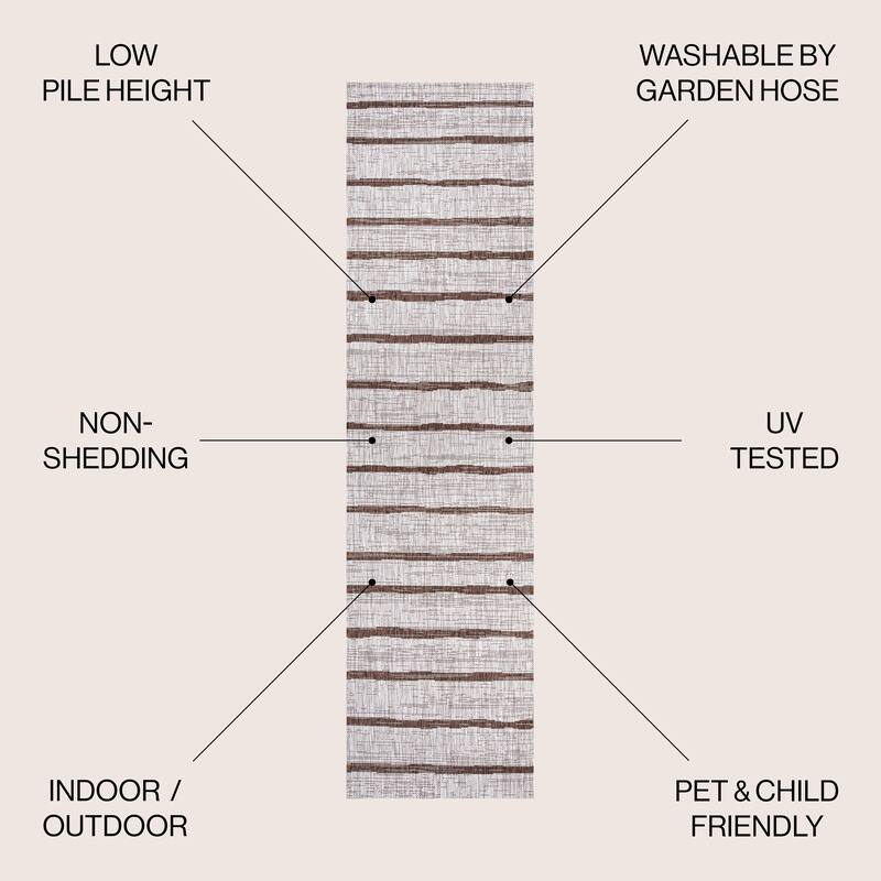 JONATHAN Y Andratx Berber Stripe Indoor/Outdoor Area Rug