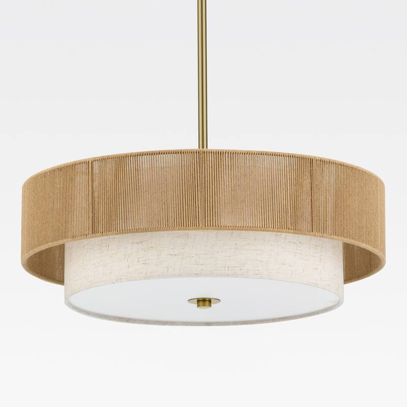 CO-Z 18 in 4-Light Dimmable Semi Flush Mount Fabric Ceiling Light Pendant - 18"