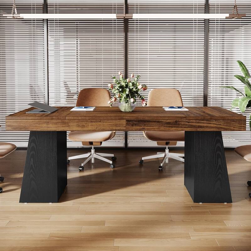 55.1" W Conference Table for 4-6 People, Modern Meeting Table