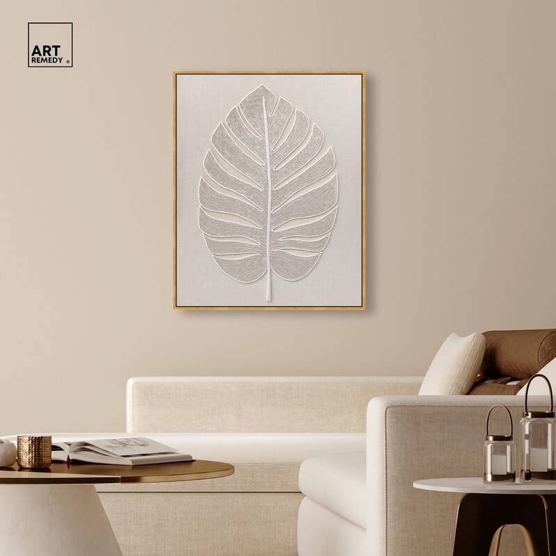 Linen Leaf I Canvas by Art Remedy
