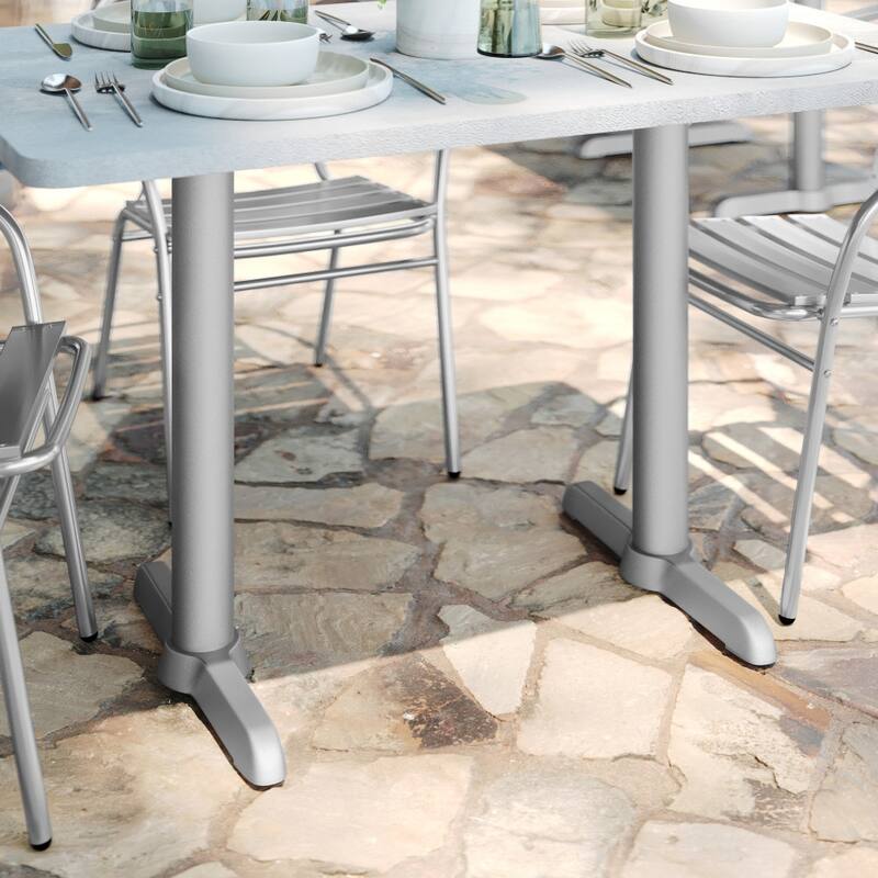 5" x 22" Restaurant Table T-Base with 3" Dia. Table Height Column - 5"D x 22"W x 28"H