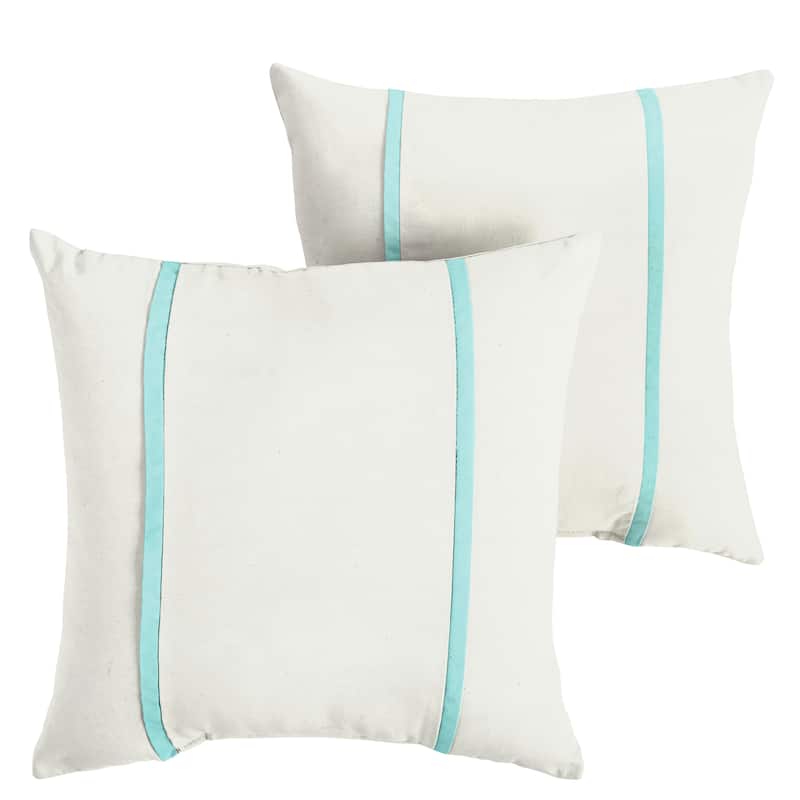 Sorra Home Sunbrella Outdoor Double Petite Flange Pillow Set of 2