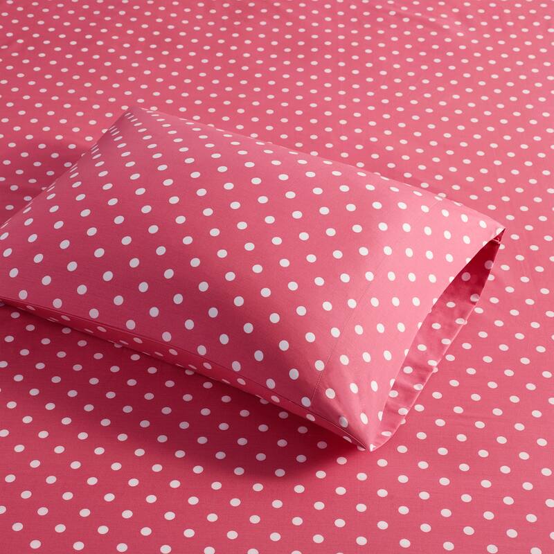 Intelligent Design Polka Dot Printed 100% Cotton Sheet Set