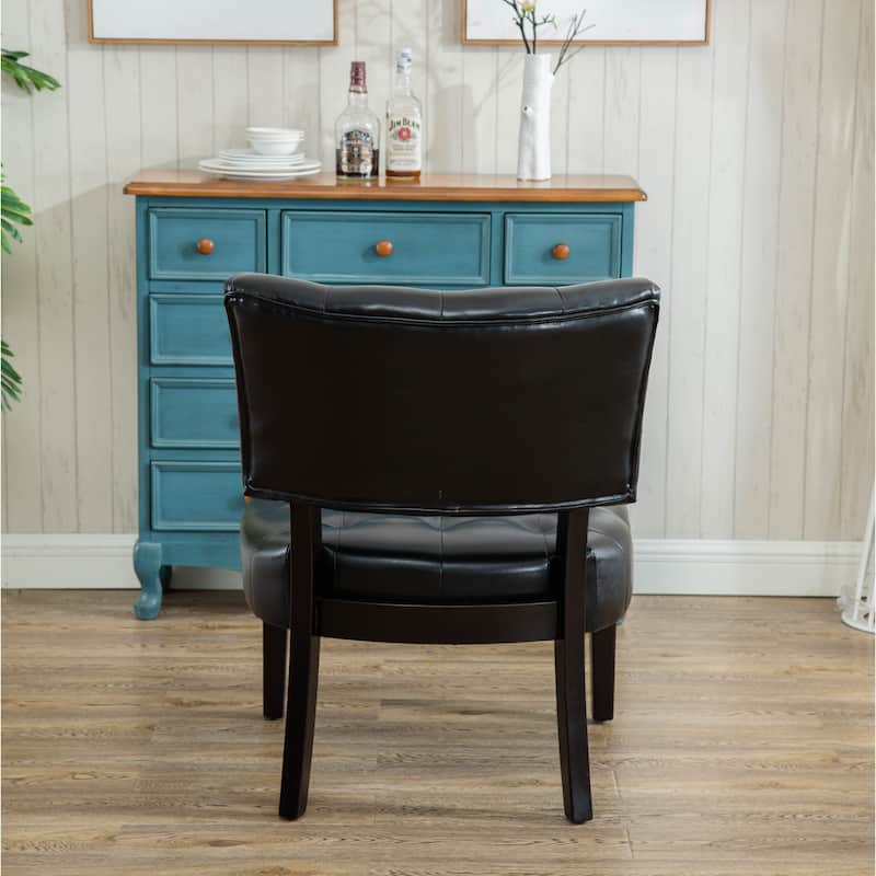 Faux Leather Tufted Accent Chair with Oversized Seating