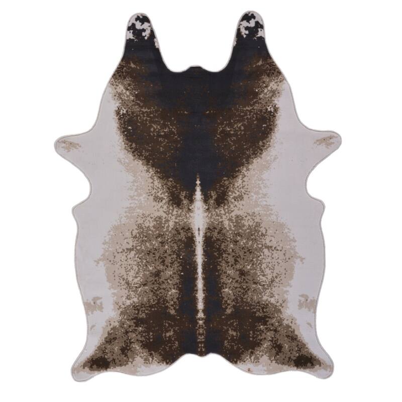 Brown 5 ft. x 7 ft. Luxury Area Rug, 0.43 Pile Height – Sophisticated Warmth for Any Room - 6' x 7' - Straw Stripe