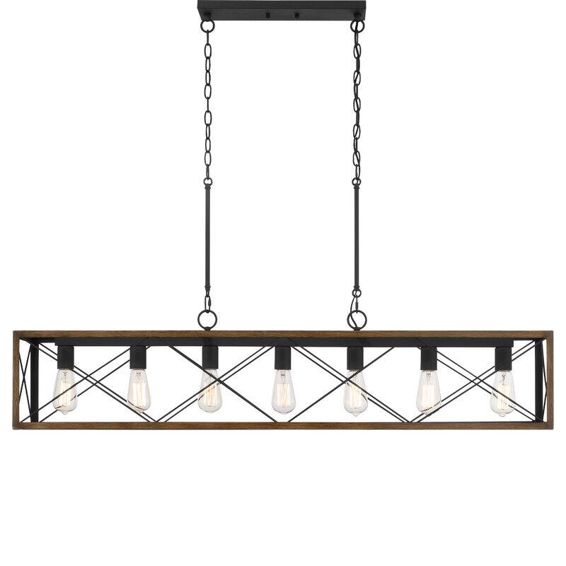 7-Light 48In Linear Modern Farmhouse Kitchen Chandelier - 48''