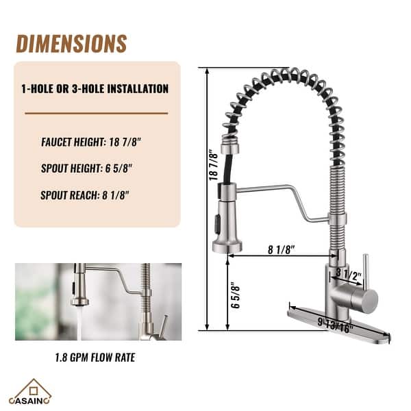 dimension image slide 0 of 6, All-in-One Kit Undermount Single Bowl 16 Gauge Nano Brushed Stainless Steel Workstation Kitchen Sink with Faucet and Accessories