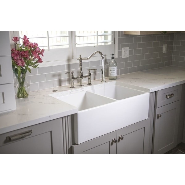 Shop Global Pronex Apron Front Double Bowl 33" Convertible ...