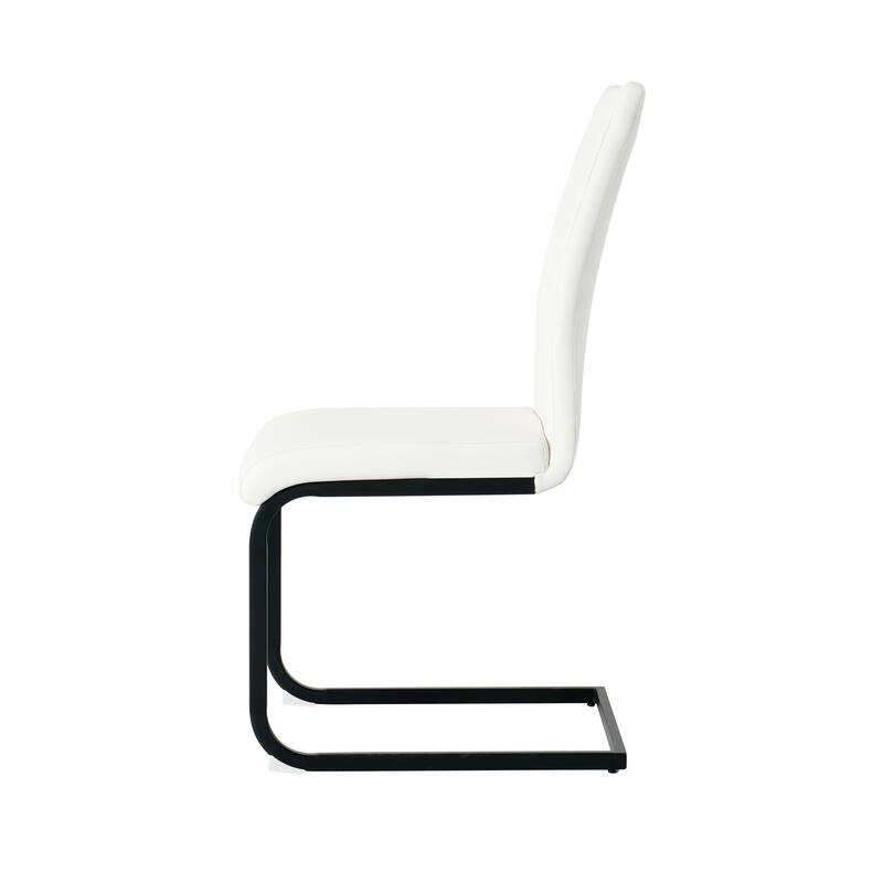 Modern PU Dining Chair, Living Room Chair, Upholstered Chair With Metal Legs (Set of 2)