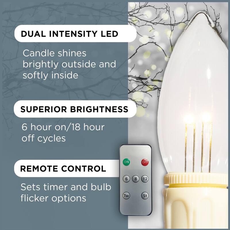 Battery Operated Bi-Directional LED Adjustable Base Candle 4-pack