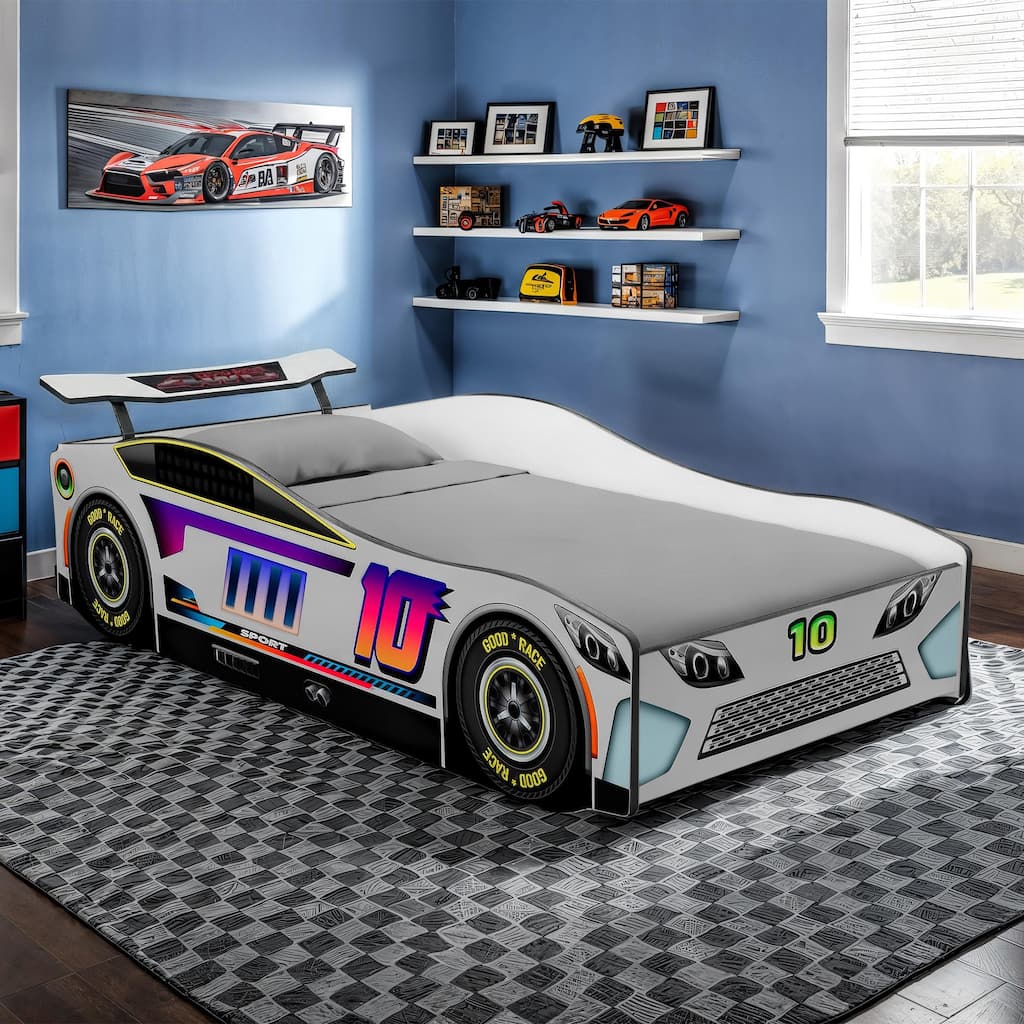 Furniture of America Merlin Modern Race Car-Shaped Twin Bed