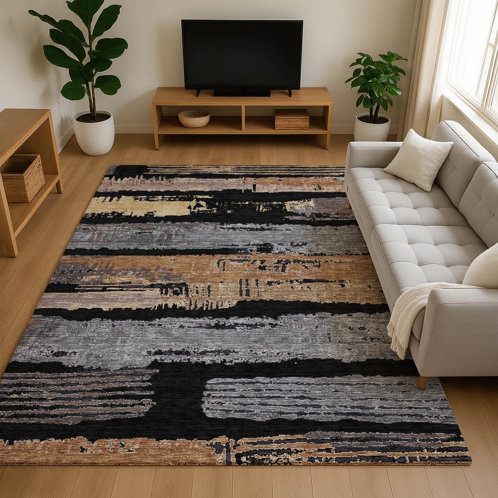 Premium Washable Super Soft Abstract Stripes Mayfield Rug