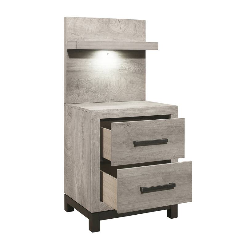 Lufkin Nightstand with Wall Panel