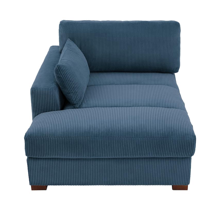 Modern Corduroy L-Shaped Sofa Chaise Lounge Couch