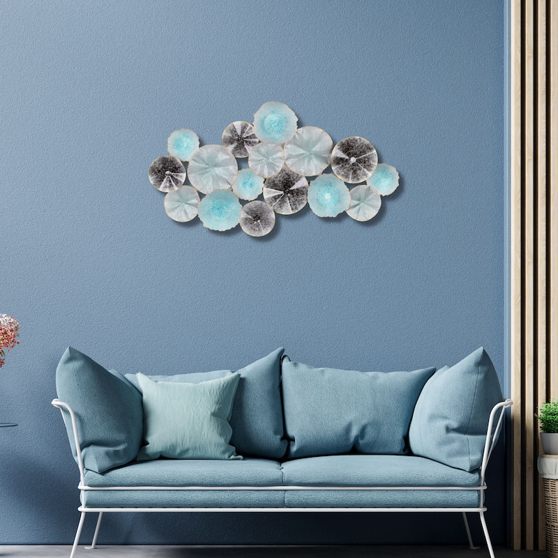 Astoraforge Multicolor Metal Coastal Multi Dimensional Flower Burst Wall Decor