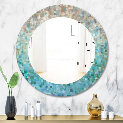 Silver Orchid Brian 'Blocked Abstract' Printed Traditional Mirror - Blue