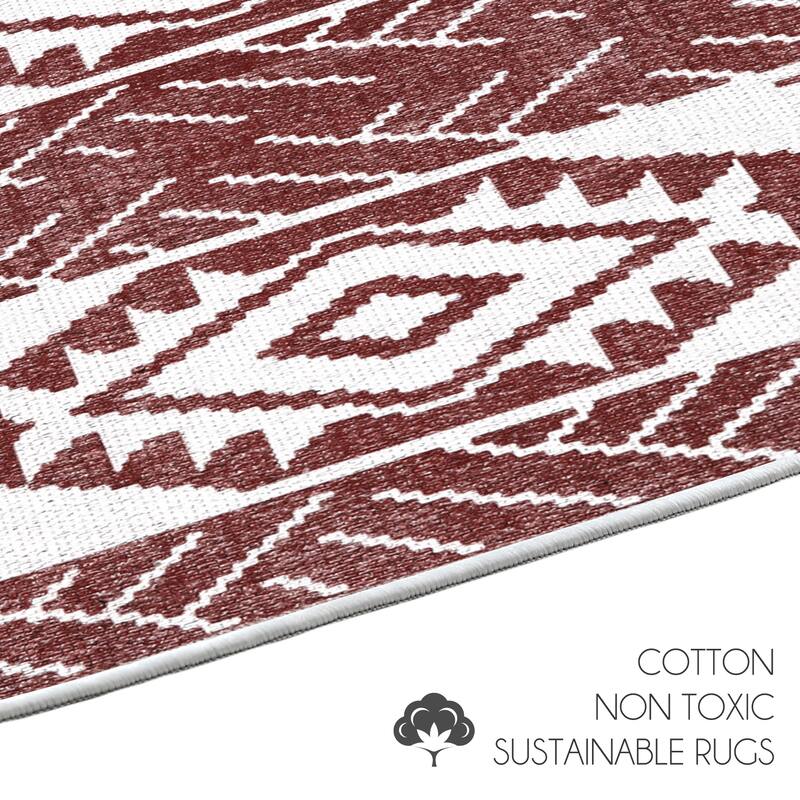 Sussexhome Heavy Duty Ultra Thin Non Slip Washable Cotton Indoor Rug - 2' x 3'