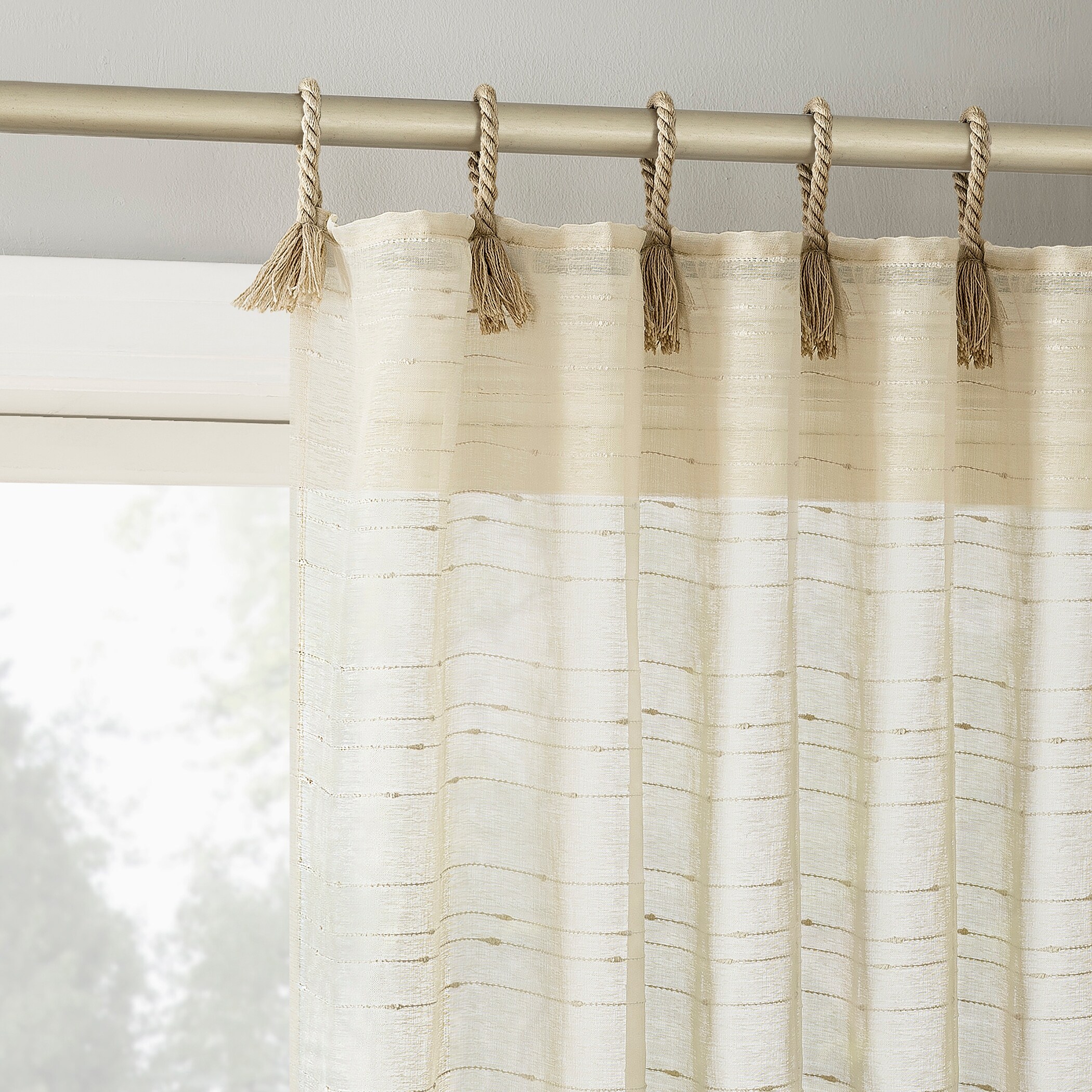 【ファッション通販】 Stripe Slub Noemi 918 No. Rope Top Tie Semi-Sheer Tab その他 加工食品
