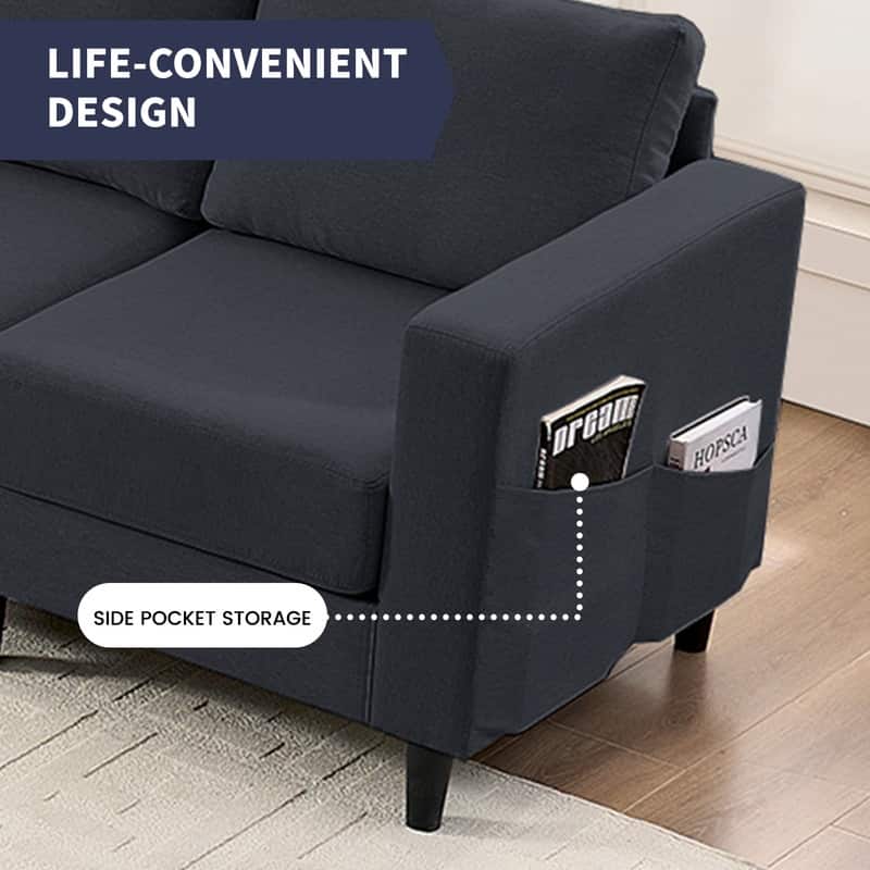 Mixoy 108" Linen Oversized Modular Sectional Sofa,L-Shaped Sectional Sofas with Side Pocket,Large 6 Seater Corner Sofa