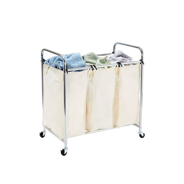 Shop Seville Classics Heavy Duty 3 Bag Laundry Hamper Sorter Overstock 6857305