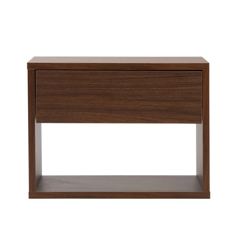 Wall-Mounted Minimalist Bedside Table Set in Walnut