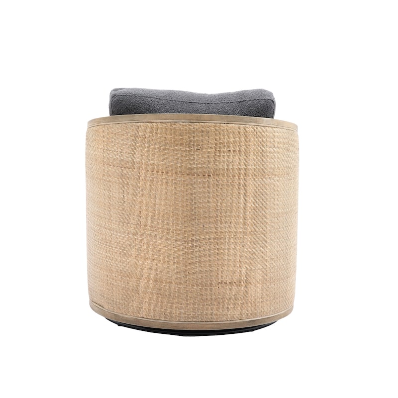 360 Degree Swivel Upholstered Accent Barrel Arm Chair