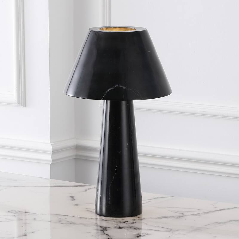 SAFAVIEH Couture Henrik Marble Table Lamp - 12"W x 12"D x 19"H - Black
