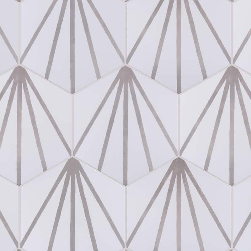 Merola Tile Horizon Dawn Hex Gris 7-3/4" x 9" Porcelain Floor and Wall Tile