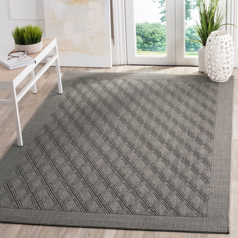 SAFAVIEH Palm Beach Tadako Trellis Sisal/ Jute Rug - 4' x 6' - Ash