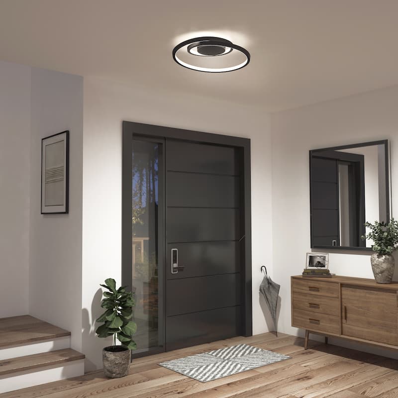 Artika Salto Flushmount Ceiling Light, Black