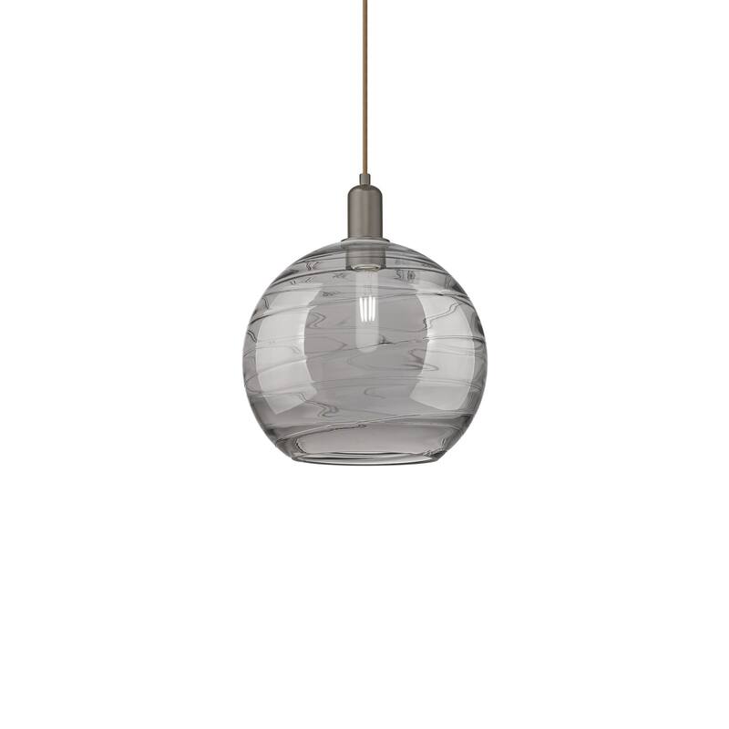 Innovations Lighting 716-1P-15-12 Athens Deco Swirl Pendant Athens - Oil Rubbed Bronze / Light Smoke Deco Swirl