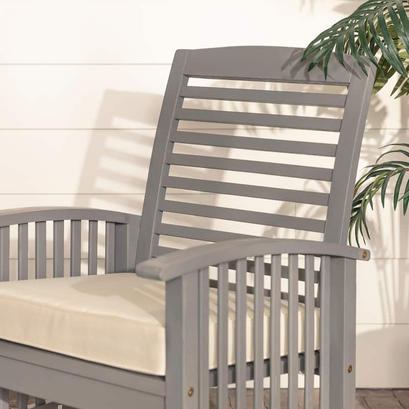 Walker Edison Surfside Acacia Wood Outdoor Chairs (Set of 2)