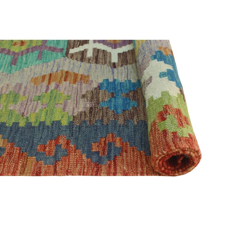 Flatweave Margot Rust/Purple Runner - 2'8" x 9'9"