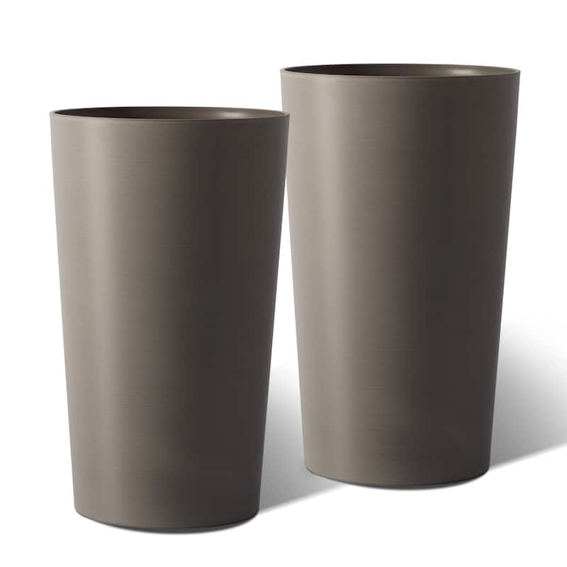 2 Pack Tall 21.7 in Planters for Outdoor Plants, Modern Tall Square Planter Box, Indoor Outdoor Porch Patio Flower Pot