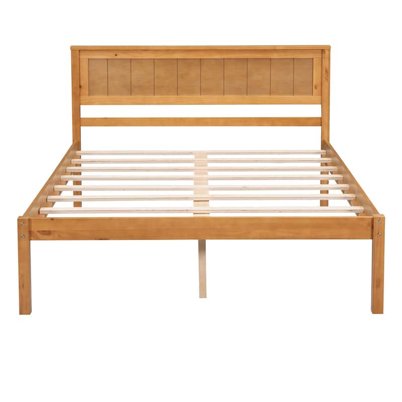 Harper & Bright Designs Wood Platform Bed with Headboard