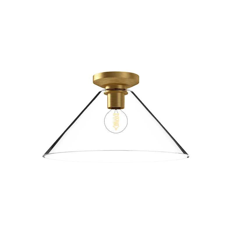 Alora Lighting FM570314CL Salem 14" Wide Semi-Flush Ceiling Fixture - Brushed Gold