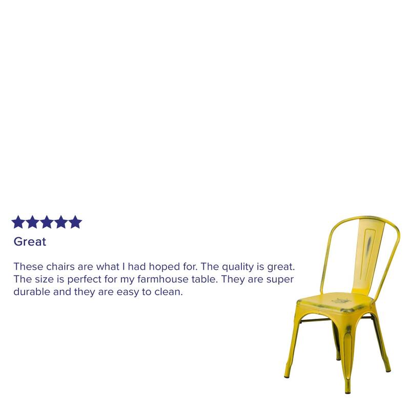 Distressed Metal Indoor/ Outdoor Stackable Chair