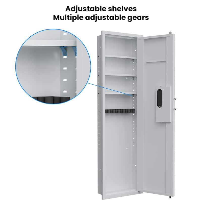 53" Passwod Touch Panel In-Wall Safe,Hidden Wall Gun Safe for Rifles