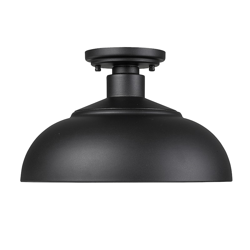Levitt 13.625" Wide 1-Light Natural Black Outdoor Semi-flush