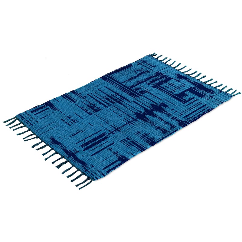 Authentic Hand-Woven Indian Cotton Rug 24''x36'' - Washable, Reversible, and Timelessly Stylish - 2'x3'