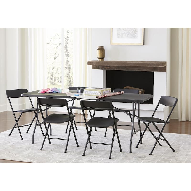 COSCO Deluxe 6 ft. Fold-in-Half Indoor & Outdoor Blow Molded Folding Table