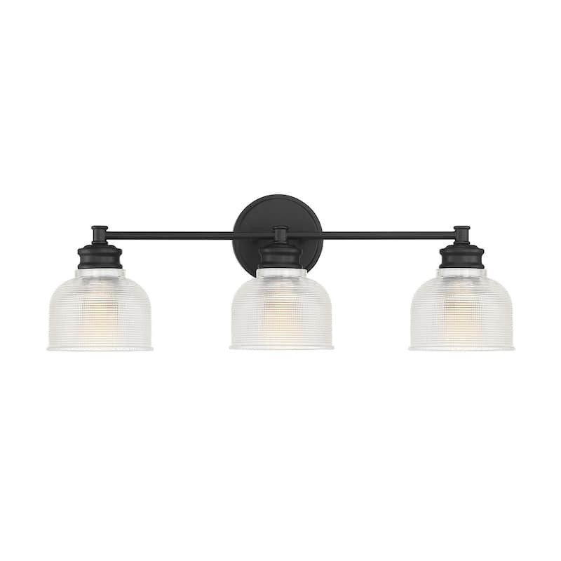 Meridian M80035 3 Light 24" Wide Bathroom Vanity Light with Halophane - Matte Black